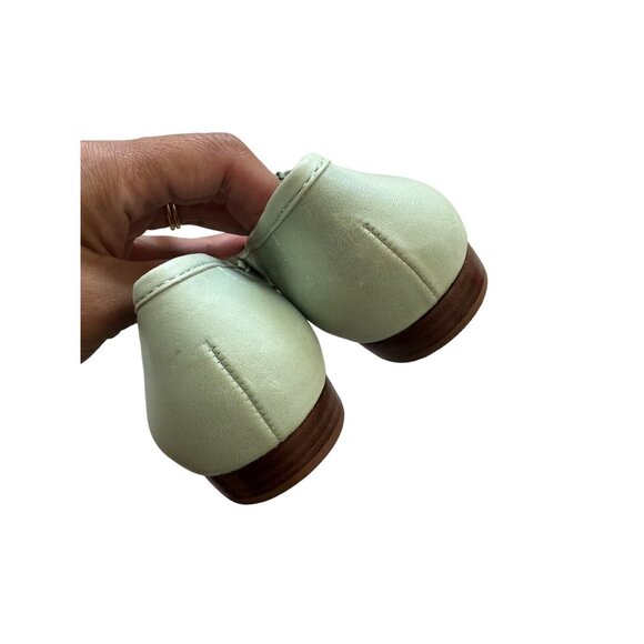 ENZO ANGIOLINI Light Green Seashell Leather Loafers Flats Size 5.5 - Picture 8 of 9